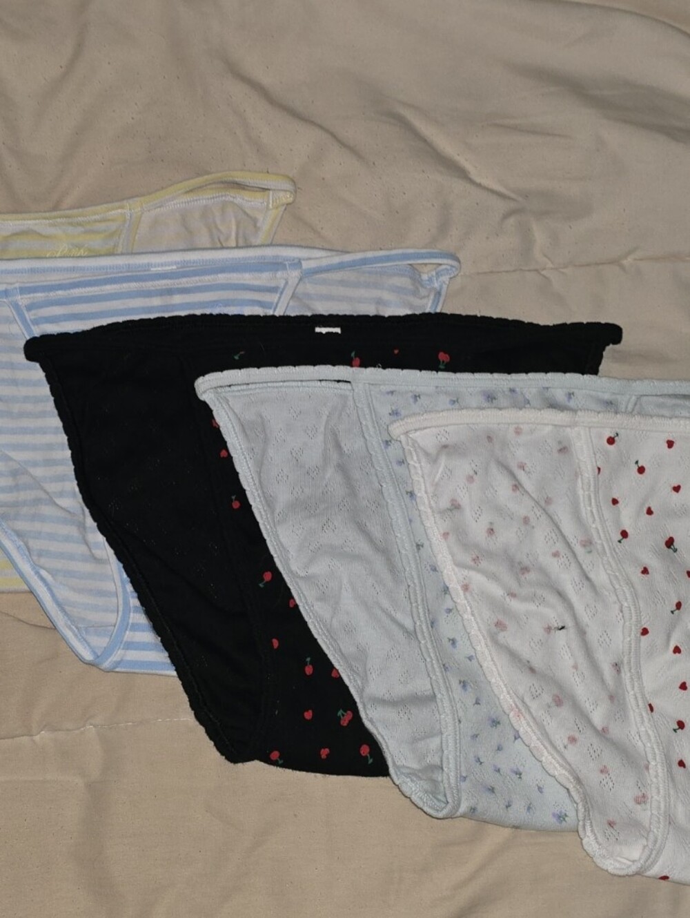 Pack of Women's Bikini Briefs - White, Black, Blue, Yellow